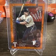 2025 Topps MLB Update Blaine Crim Diamante Orange Foil /25 #US205 RC Rangers
