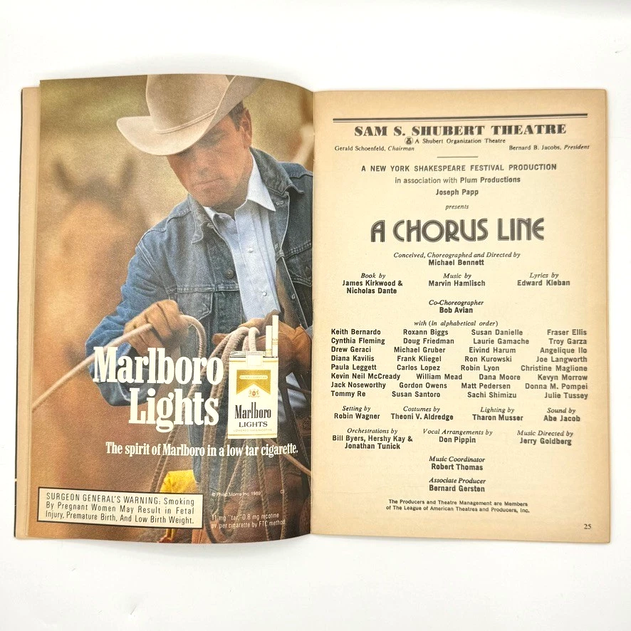 PLAYBILL - A Chorus Line - Última actuación original Broadway 28 de abril de 1990 COMO NUEVO Foto 3 de 3