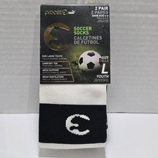 Puma Procat 2 Pair Soccer Socks Size Large Youth Shoe Size 4-6 NWT