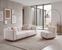 Moderne Stoffgarnitur Designer Polster 3-Sitzer Exklusiver Sessel