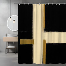 Modern Black and Gold Shower Curtain - Abstract Design