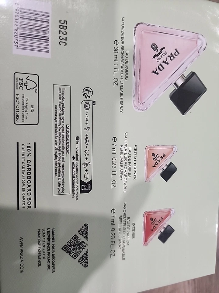 Juego de regalo PRADA Perfume Trio 3) 1 prada Eau De Parfum 30 ml y 2 piezas 7 ml/0,23 fl. oz Foto 2 de 4