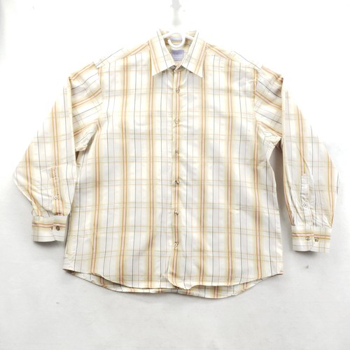Vluxe By Lucky Nahum Dress Shirt Mens XL 17.5 Plaid Long Sleeve