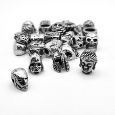 Dijes espaciadores vikingos corona de Buda calavera cuentas agujero grande de acero inoxidable