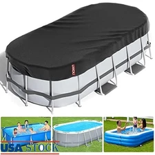 Heavy Duty Rectangular Frame Pool Cover Waterproof Solar Tarp Heat Retention New