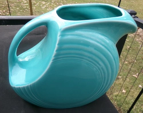 Fiesta Ware Turquoise Blue 64 oz. Large Ceramic 7.25" Disk Water Pitcher - USA