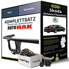 Für SKODA Octavia Fliessheck II 1Z3 Anhängerkupplung starr +eSatz 13pol 04- AHK