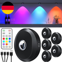 Willed RGB LED Spots USB Akku Fernbedienung Magnetisch Timer 6Er