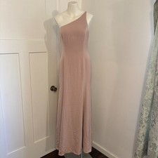 Watters size 6 Dusty Pink Strappy Pastel One Shoulder Bridesmaid Dress