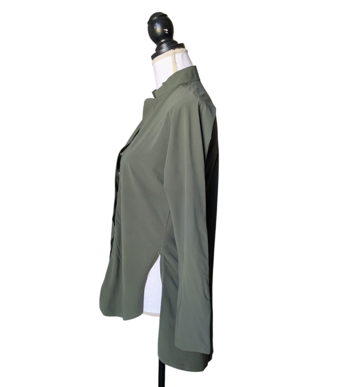 Aday Something Borrowed Moss Green Snap Button Tu… - image 6