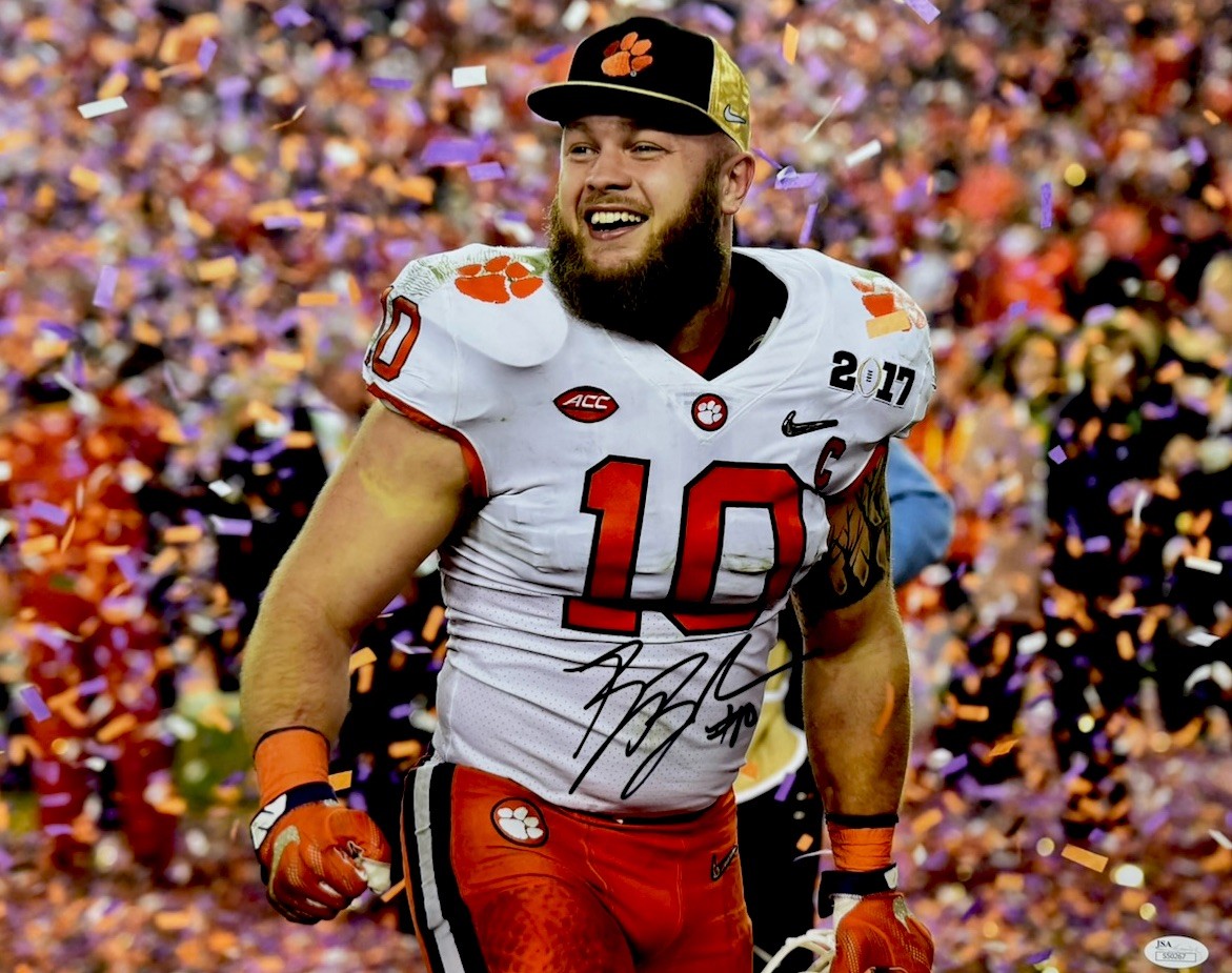 Ben Boulware Signed Clemson Tigers (Confetti) 16x20 Photo JSA