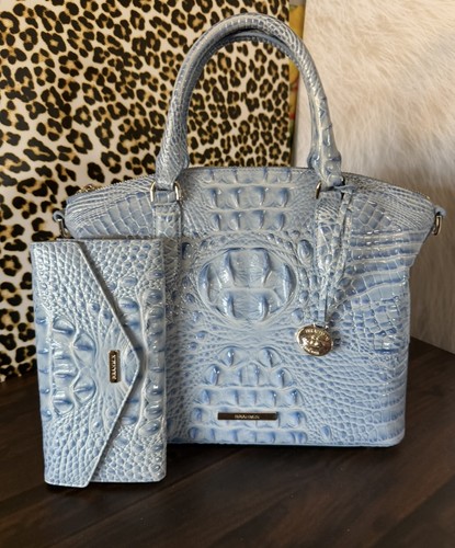 PERFECT EYE Brahmin Med Duxbury Heavenly Blue Melbourne And Matching Wallet NWT