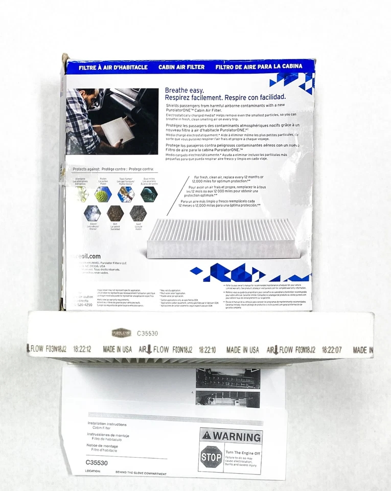 Салонный воздушный фильтр Purolator ОДНО качество C35530 Infiniti Mitsubishi Nissan различные - Изображение 2 из 3
