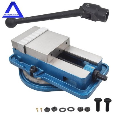6'' Milling Machine Lockdown Vise Swiveling Base Bench With 360° Swiveling Base