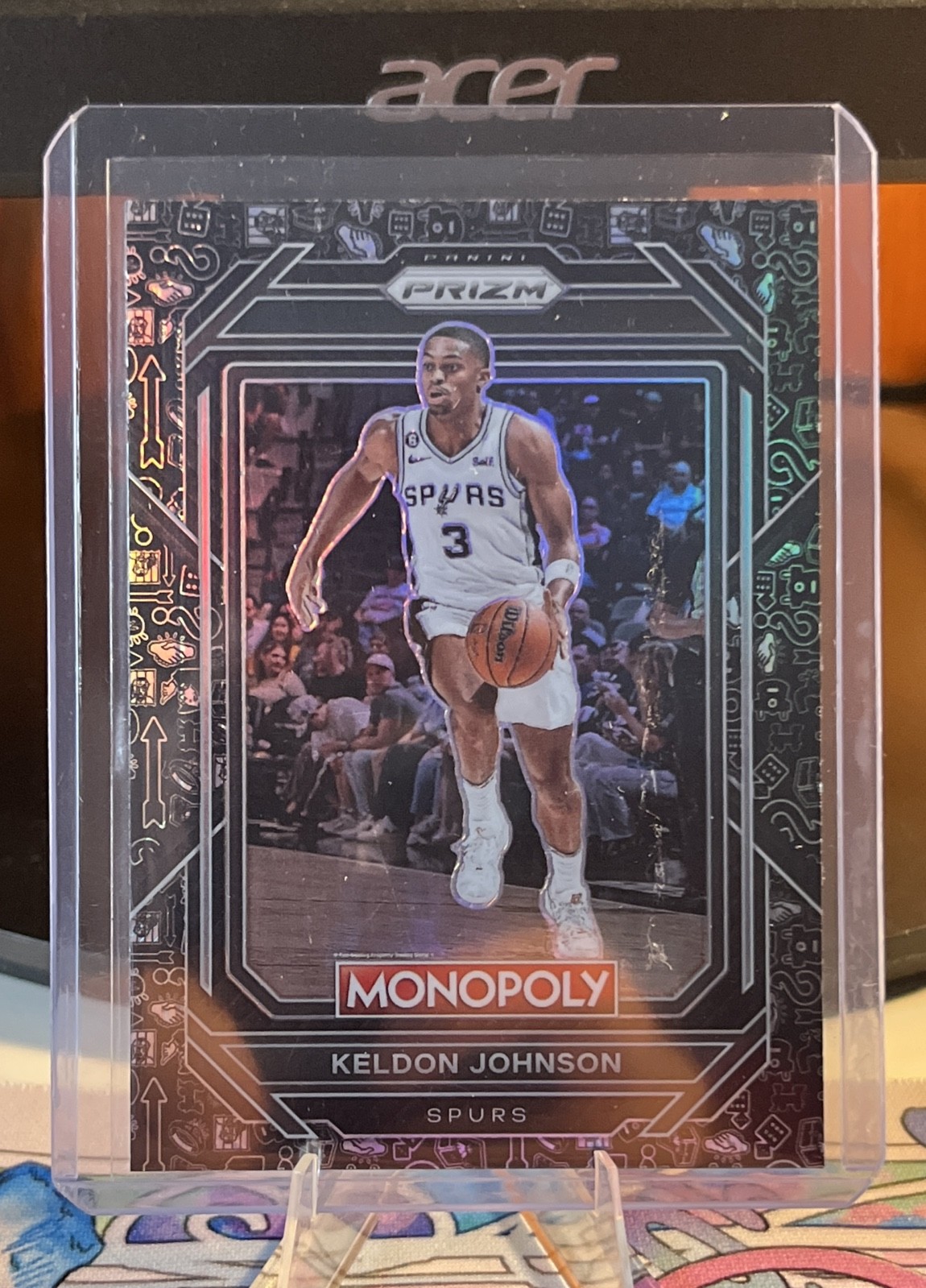 2022-23 Panini Prizm Monopoly - Keldon Johnson #79 Monopoly Black Prizm
