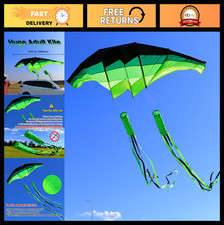 Giant 120" 3D Glider Kite with 17ft Tails - Large Single Line Beach Kite for Adu