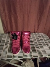 New Pastry Pop Tart Pink Glitter High-Top Sneaker  Dance Shoe, Size 8