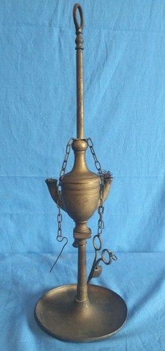 Lampada Lucerna Fiorentina 2 braccia Ottone Da Tavolo - Picture 4 of 24