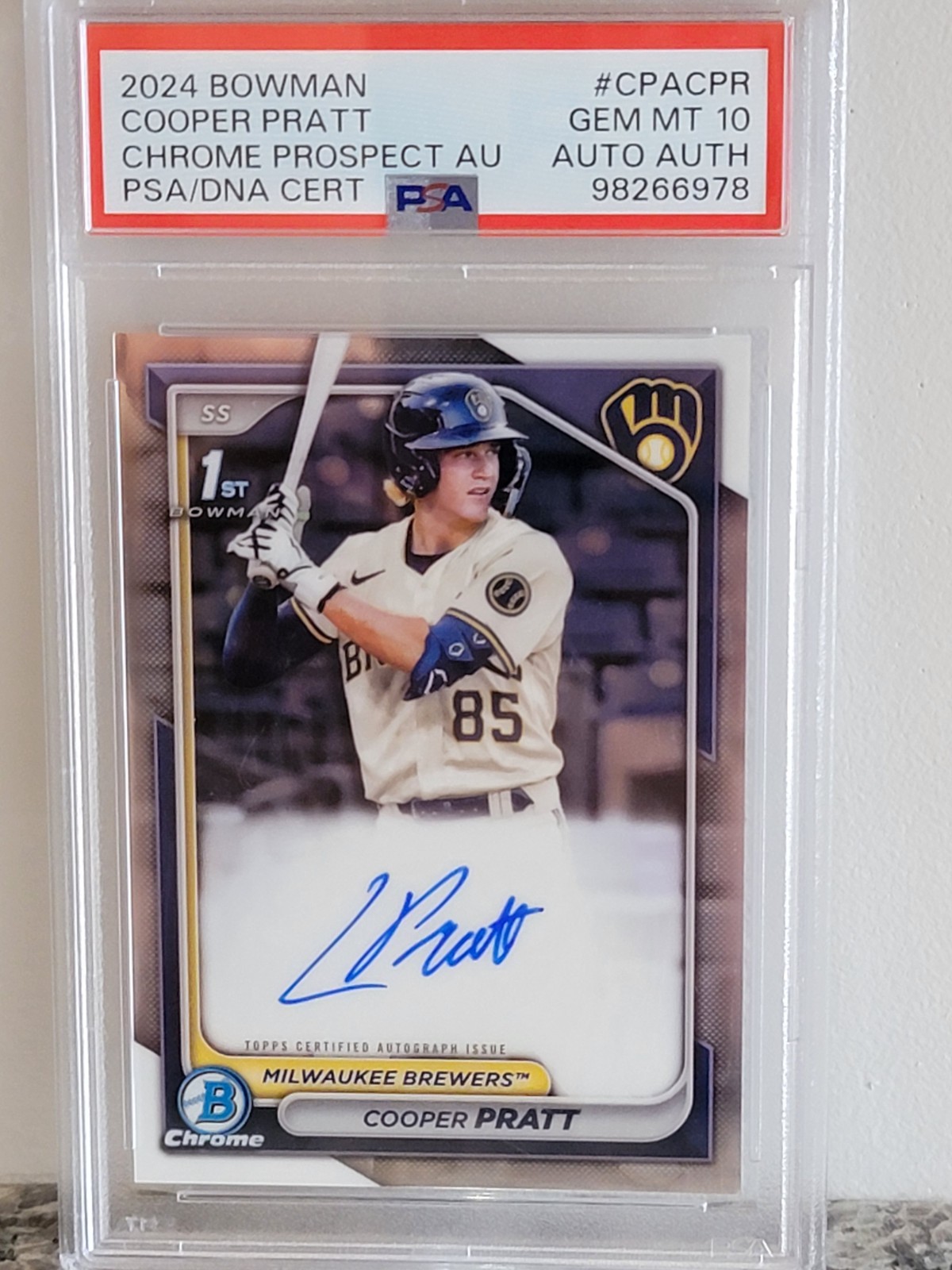 2024 Bowman Chrome Cooper Pratt CPA-CPR Auto PSA 10