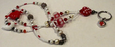 Valentine Beaded Lanyard ID Badge Holder , magnetic clasp 30.25" with gift box
