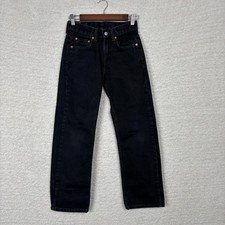Levis Jeans Boy 12 Slim Black Straight Leg Relaxed Fit Western 100 Cotton Denim