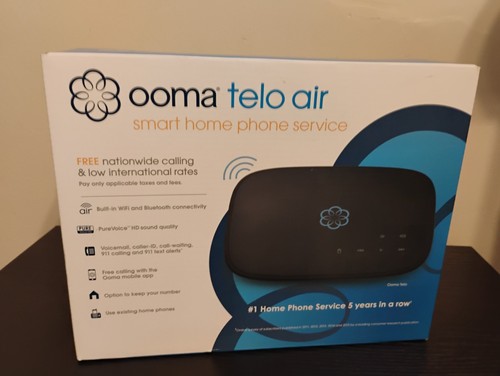 Ooma Telo Air 2 VOIP Home Phone Service Base in Black Sealed
