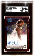 2020-21 Donruss Optic Signatures Choice Anthony Edwards Rookie Auto SGC 9 DG7