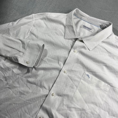 #ad Tommy Bahama Sarasota Stretch Shirt Mens 3XL White Coolmax Long Sleeve Button Up $29.99