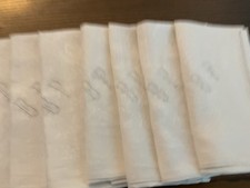 French White Linen Napkins x7 vintage large