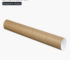 Partners Brand PP3036K 3" x 36" Round Kraft Mailing Tube w/ Plastic End Caps 24