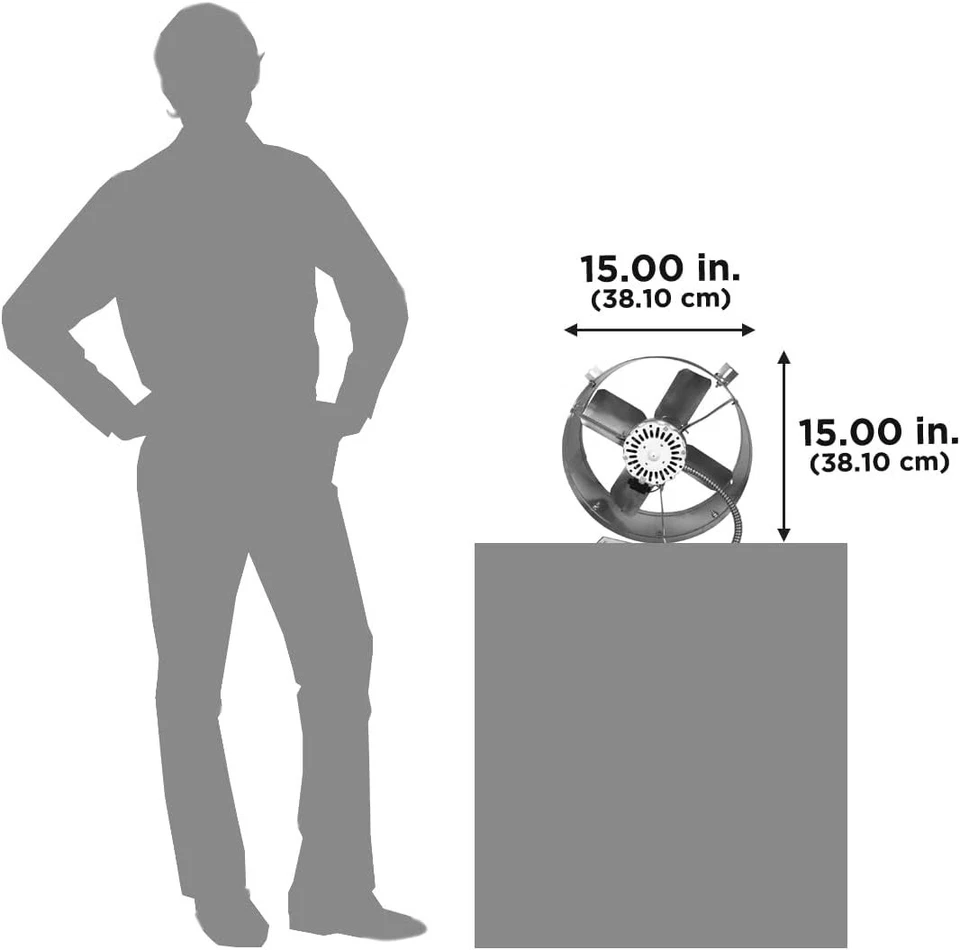 Ventilador de ático eléctrico de montaje a dos aguas Cool Attic CX1500 con motor de 2,6 amperios 60 Hz Foto 2 de 4