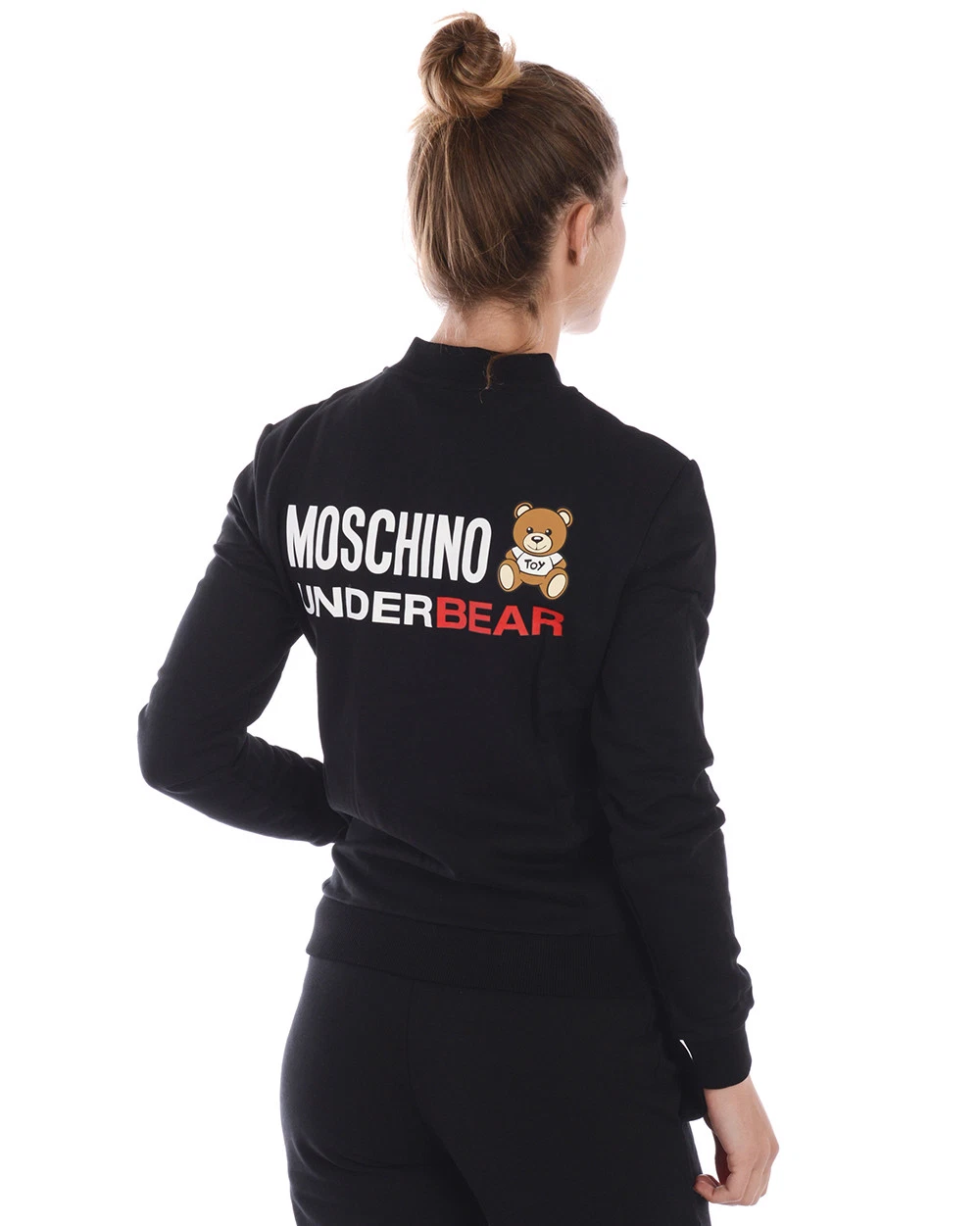 Felpa Moschino Underwear Sweatshirt Hoodie Cotone Donna Nero A17119004 555