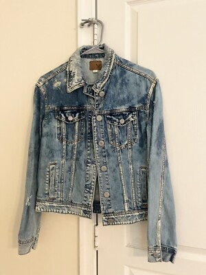 American Eagle Destroyed Denim Jacket Size XS