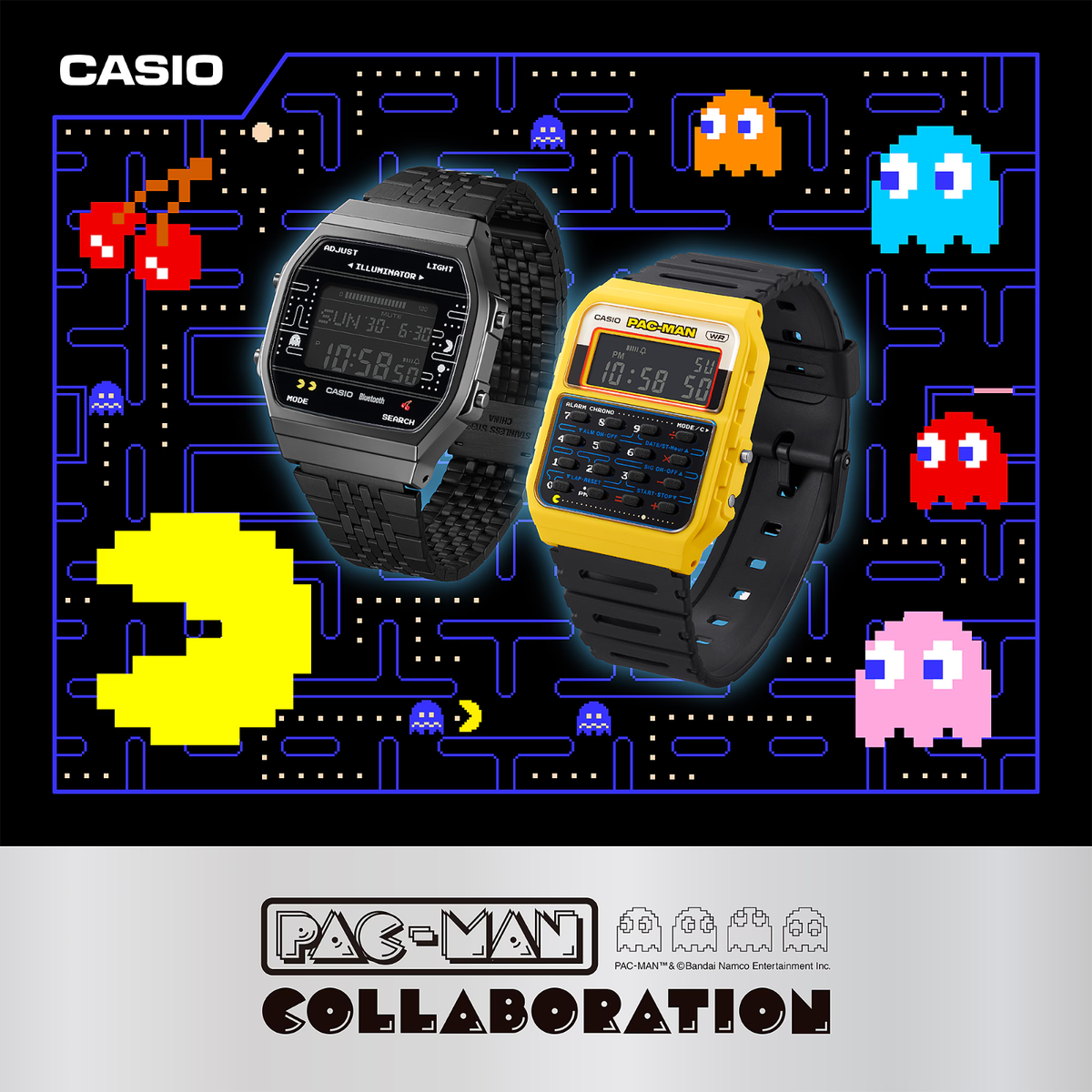 Casio OROLOGIO CASIO VINTAGE A100WPC PAC-MAN Digitale Nero/Oro