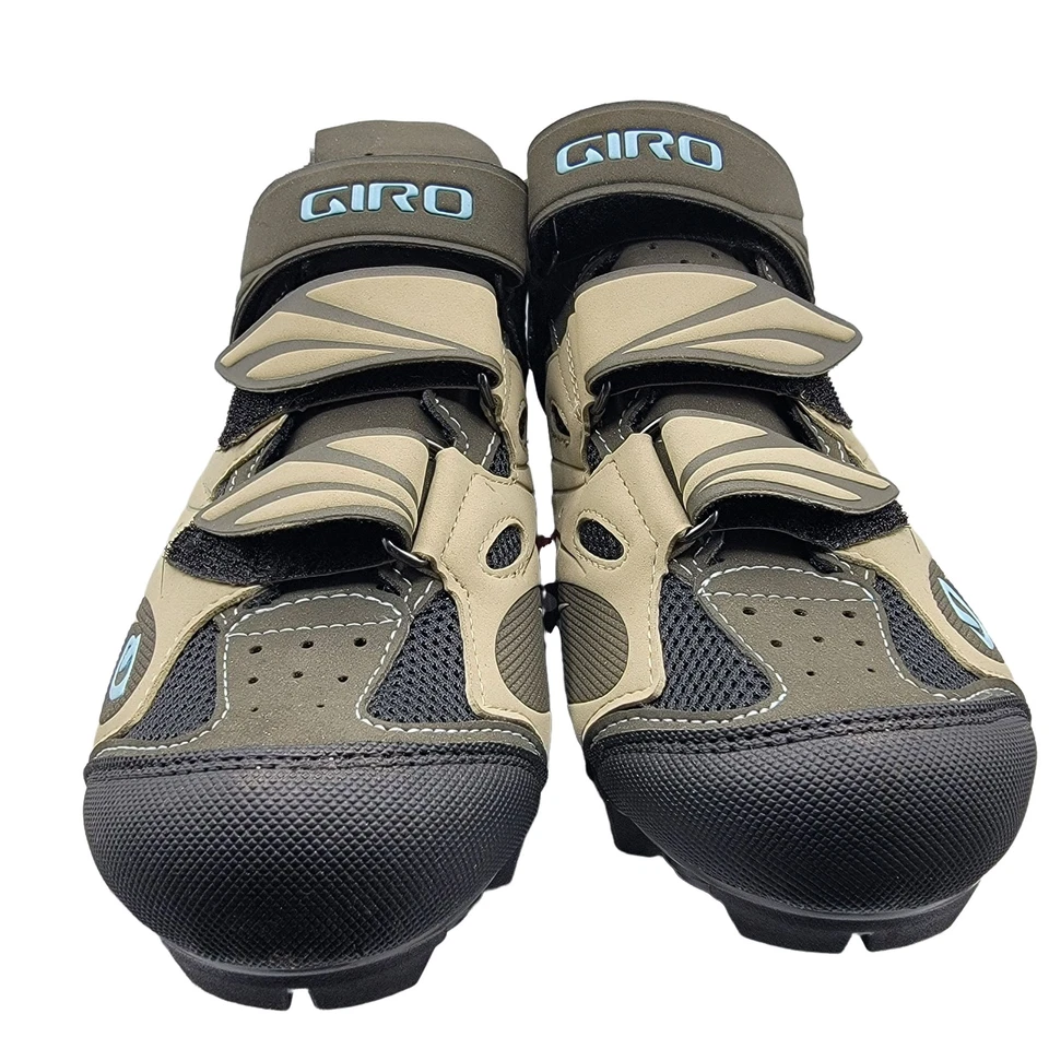 Giro Reva Womens Size 7.5 Khaki Brown Tan Blue Mountain Cycling Shoes - Image 2 of 4