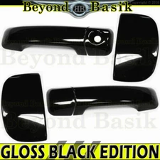 For 2007-2021 Toyota Tundra 4Dr Double Cab GLOSS BLACK Door Handle COVERS No PSK