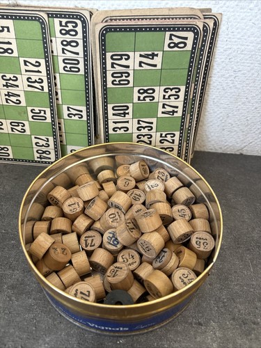 Ancien Jeu De Loto Avec Dé Bois Art Populaire  - Bild 2 von 4