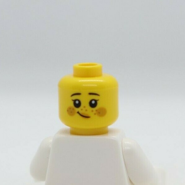 smile HEAD -DUAL Big Smile W/ Braces Child Dirt Cheek Smirk, LEGO