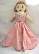 Vintage Hand Sewn Topsy Turvy Rag Doll 22"