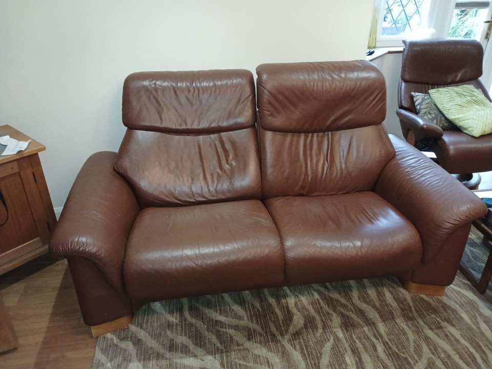 leather settees used eBay