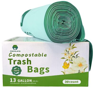 #ad Compostable Trash Bags 13 Gallon Tall Kitchen Garbage Bags Biodegradable Eco Fr $12.61