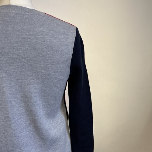 Jigsaw Wool Tunic Size Medium Grey Pink Navy Side Splits 100% Wool - Picture 7 of 10