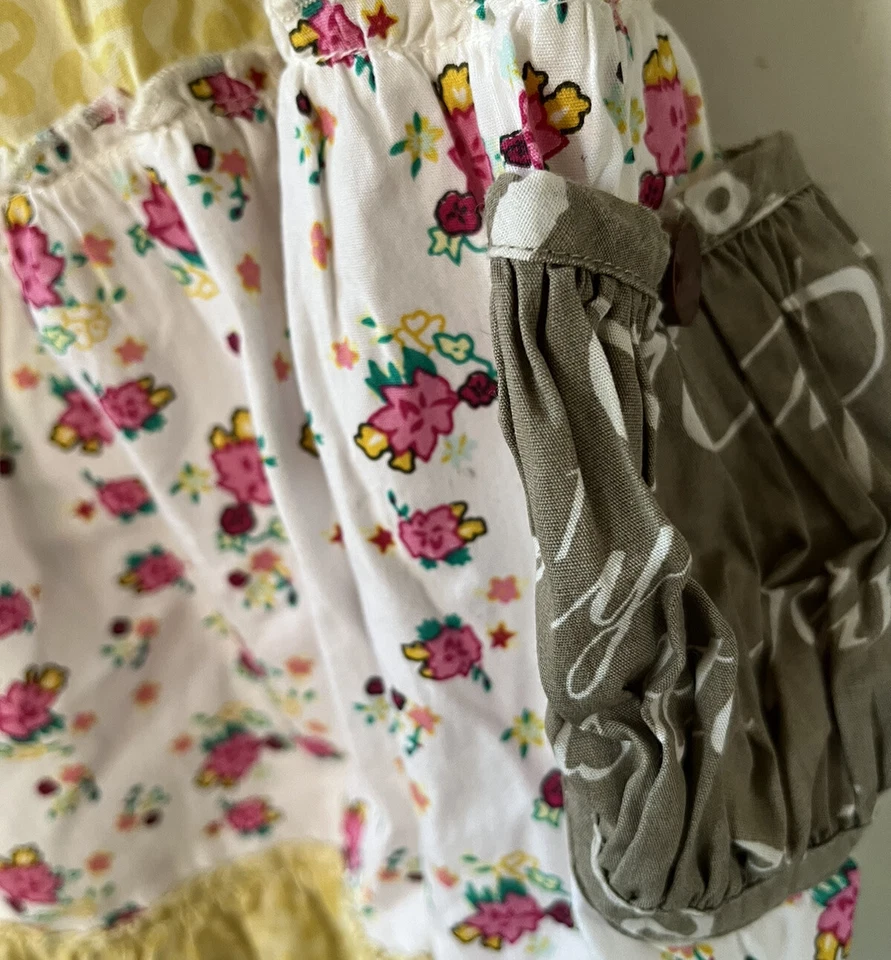 Mostaza Pie-talla 8-PIXIE-pantalones-bohemio-bolsillos-flor Power-ancho-fondo de campana Foto 3 de 3