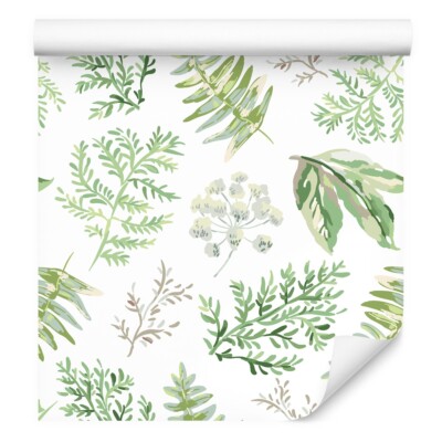 10m VLIES TAPETE Wohnzimmer Pflanzen Natur Bltter Flora Gemalt Farn XXL  3932 5903605577647 | eBay.de