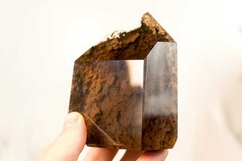 Quarzo affumicato bronzo naturale con quarzo da giardino lodolite paesaggistico - Foto 8 di 10