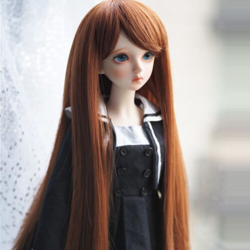 8-9" 1/3 BJD Brown Long Wig LUTS Doll SD DZ DOD MSD Dollfie Hair HUAL# 