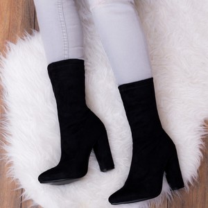 block heel sock ankle boots