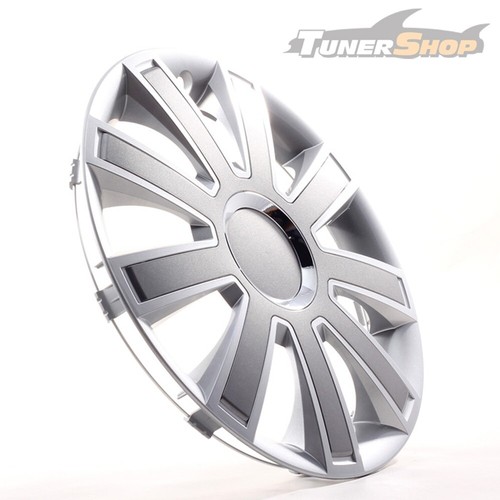 4 wheel caps wheel trim panels 15"" Flash II silver / gray for Citroen Ford Lanci