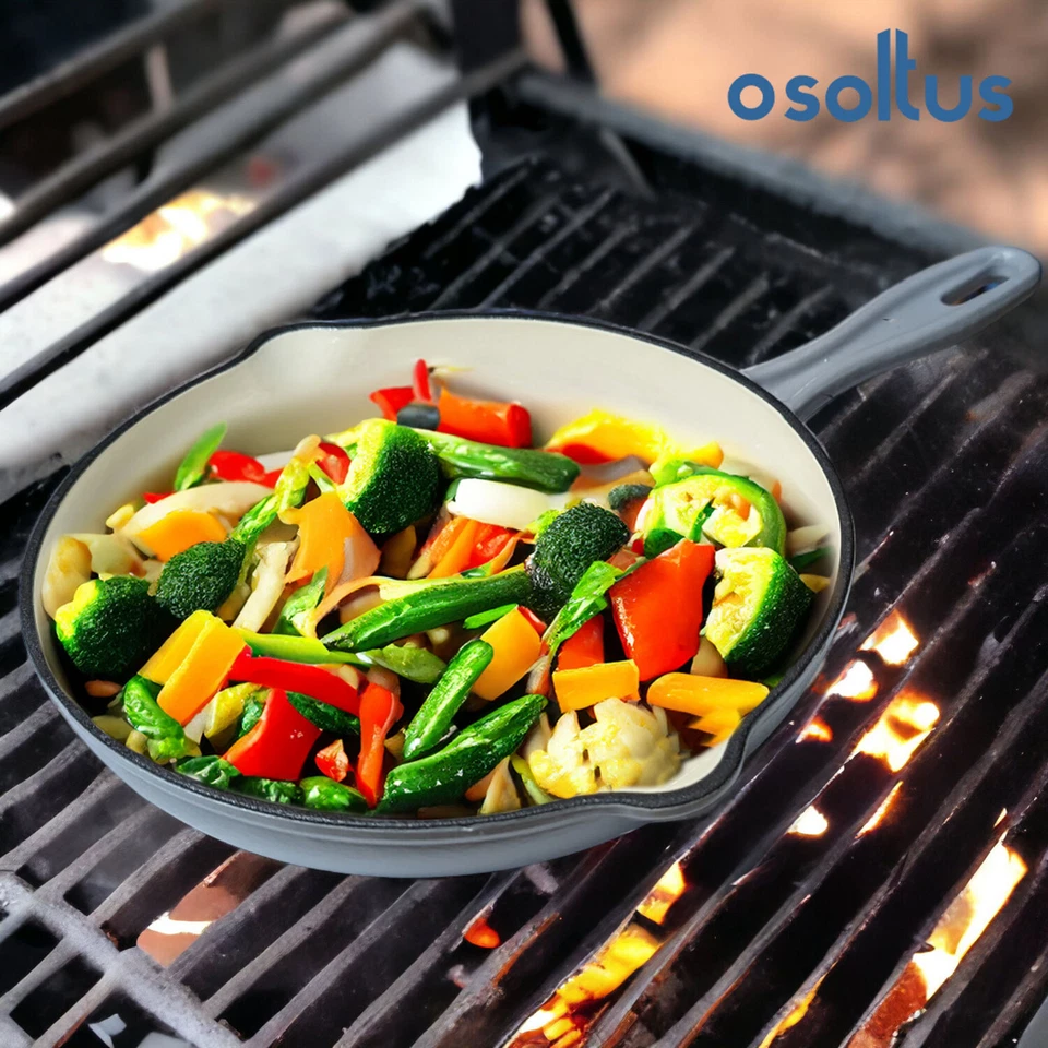 osoltus Gusseisen-Pfanne emailliert 26 cm Emaillierte Gusseisenpfanne hellgrau - Bild 2 von 4