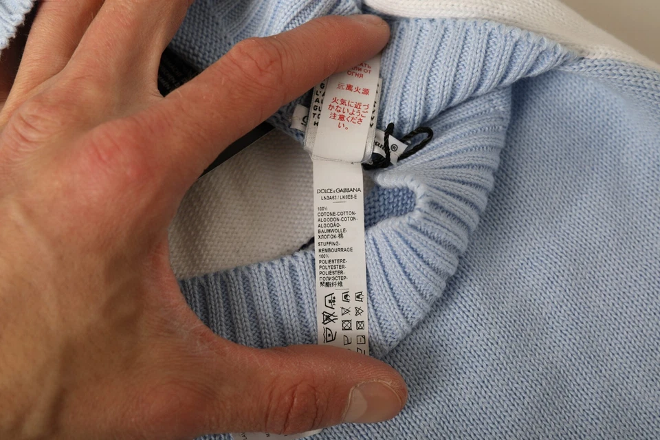 DOLCE & GABBANA Baby Multicolor Dog Boat Embroidered Cotton Knitted Pillowcase - Image 4 of 4